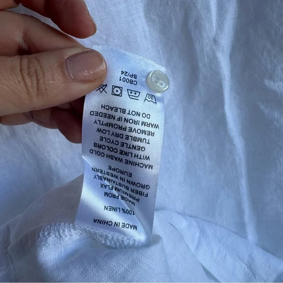 NWT Quince 100% European Linen Tank size M white - Picture 6 of 7